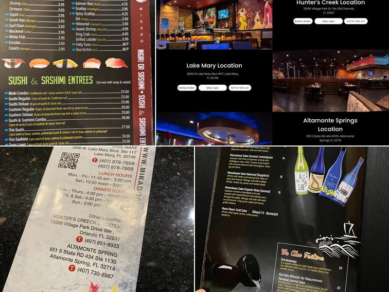 Mikado Japanese Cuisine Menu