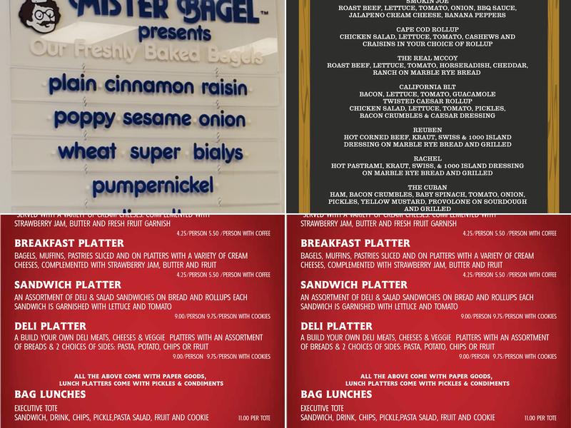 Mister Bagel Mall Menu