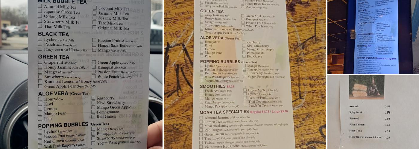 Moar Tea Menu