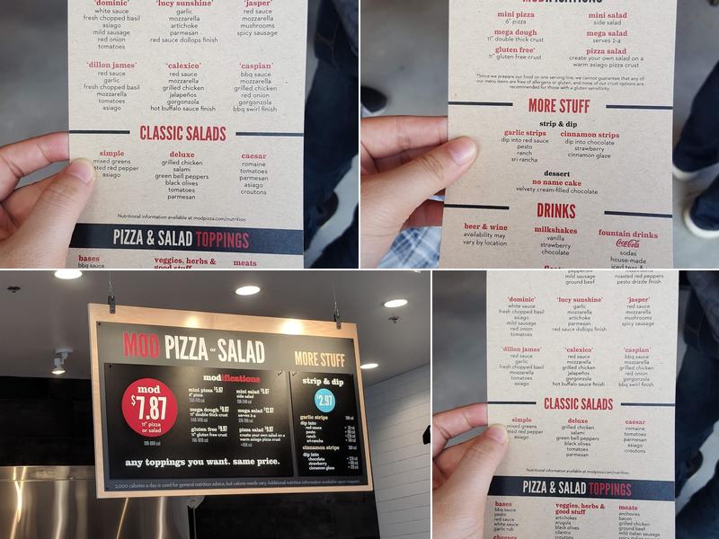 MOD Pizza Menu