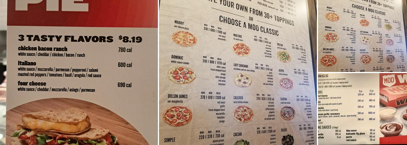 MOD Pizza Menu