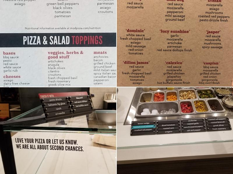 MOD Pizza Menu