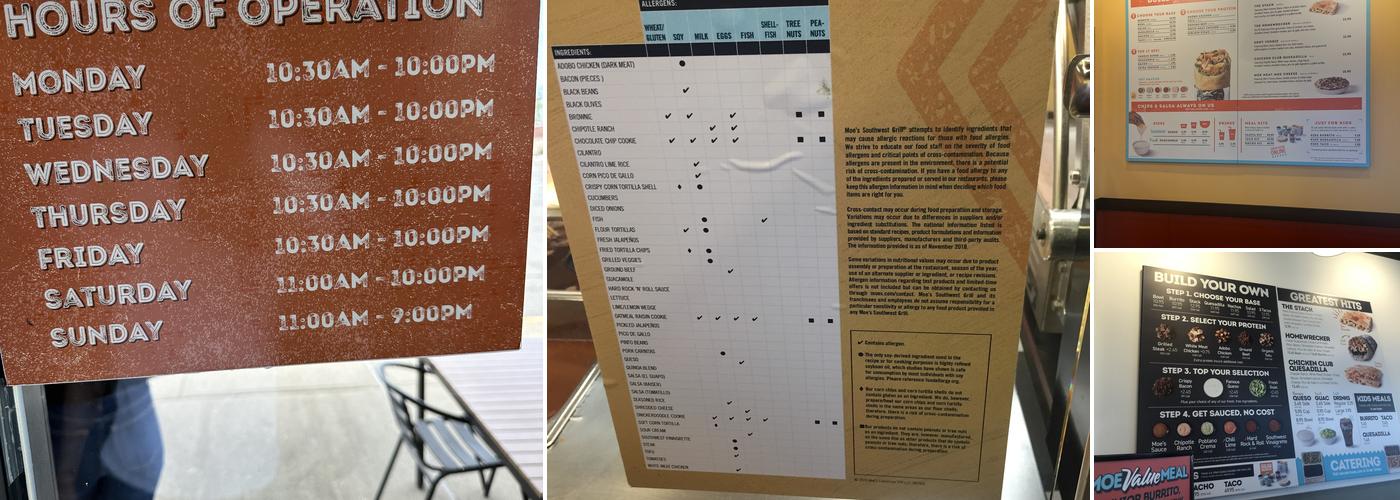 Moe's Southwest Grill Menu