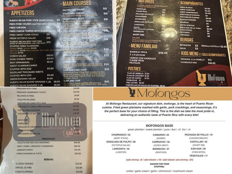 MOFONGO RESTAURANT CALLE 8 Menu