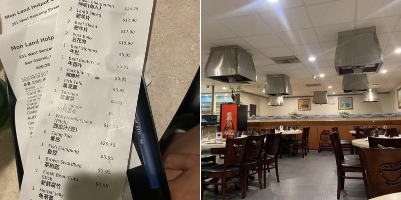 Monland Hot Pot City Menu