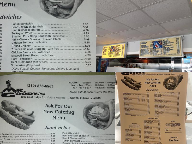 Mr Goody's Menu