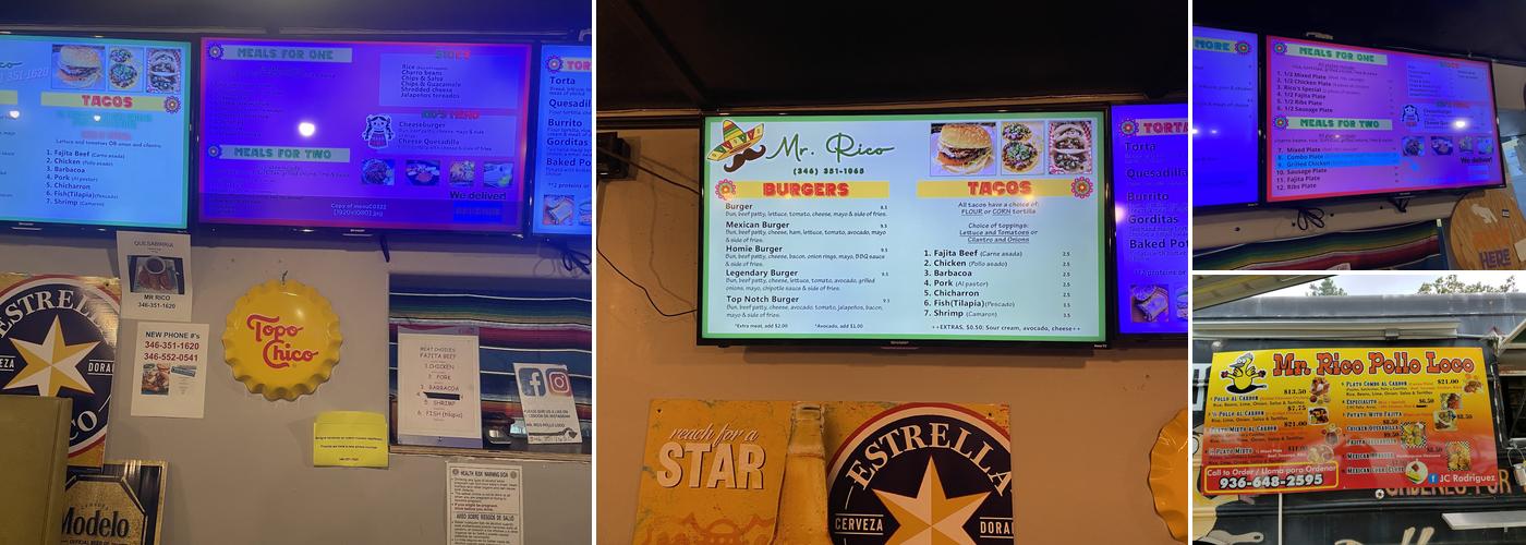 MR RICO Menu