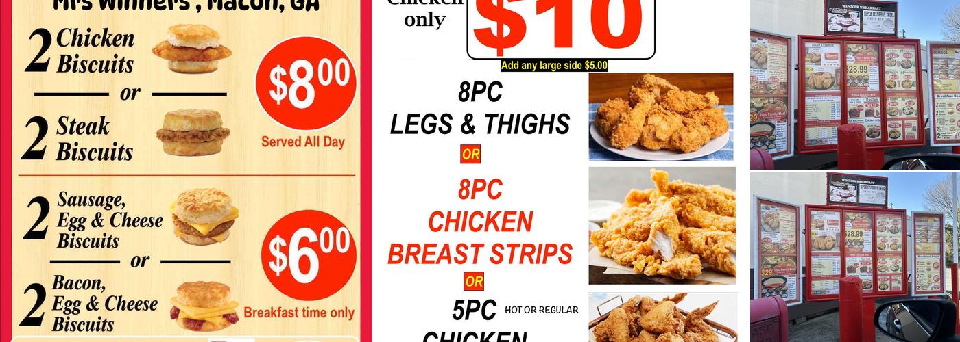 Mrs Winners Chicken & Biscuits Menu
