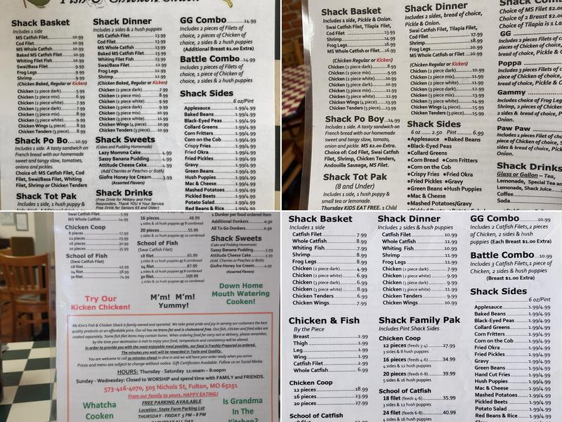 Ms. Kim's Fish & Chicken Shack Menu