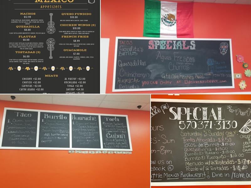 My Little Mexico Menu