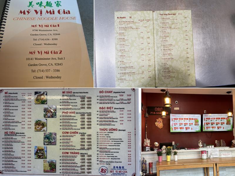 My Vi Mi Gia Restaurant Menu