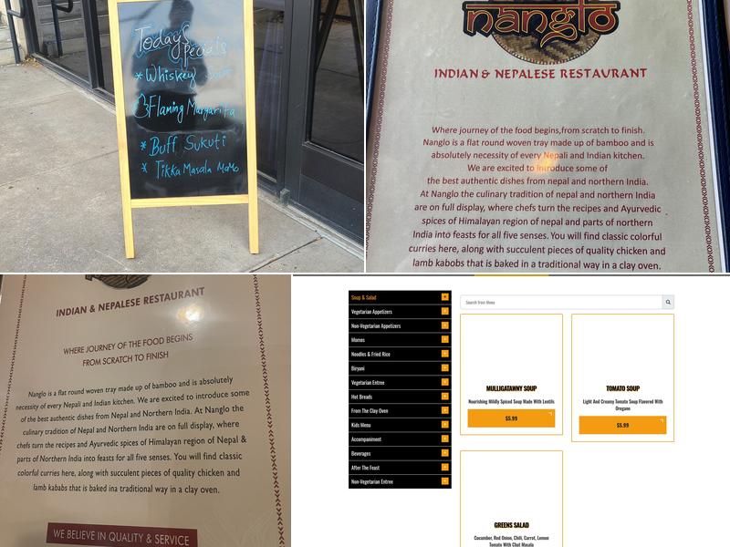 Nanglo Indian And Nepalese Restaurant Menu