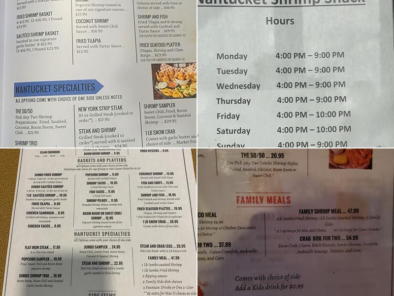 Nantucket Shrimp Shack Menu