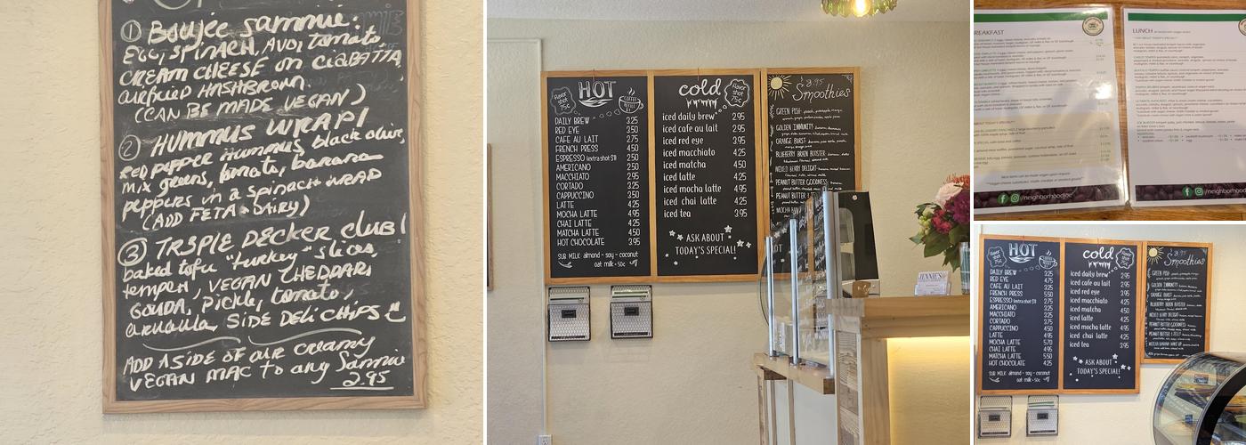 Neighborhood Joe Menu