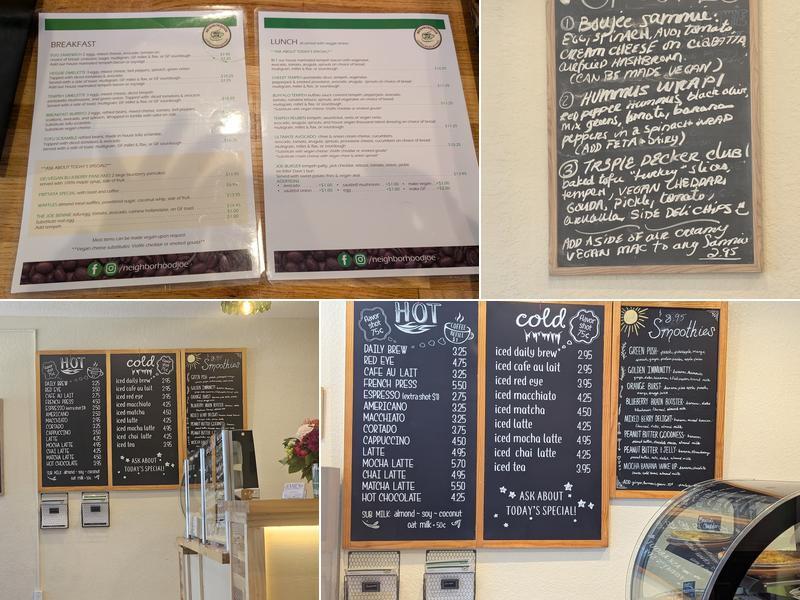 Neighborhood Joe Menu