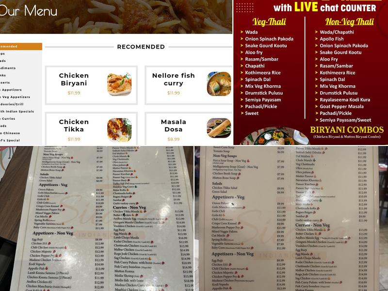 New Sitara Indian Cuisine Menu