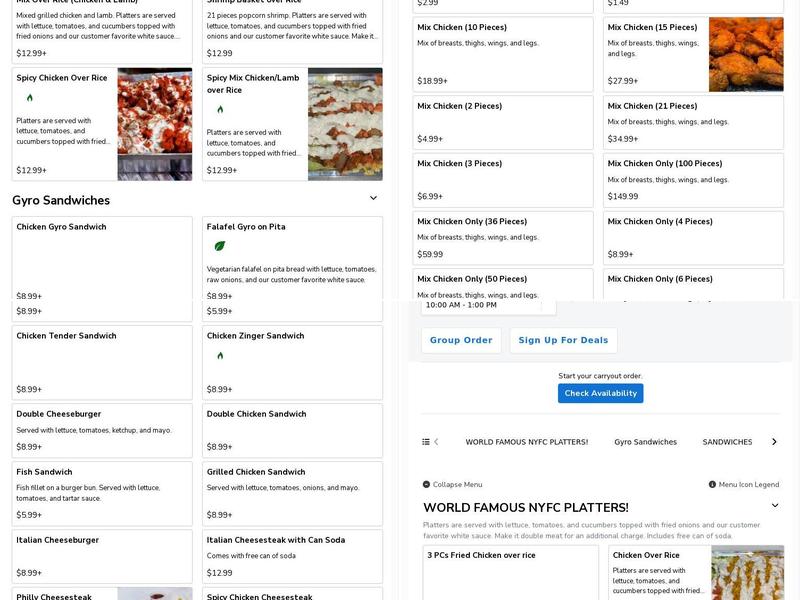 New York Fried Chicken Woodbridge Menu