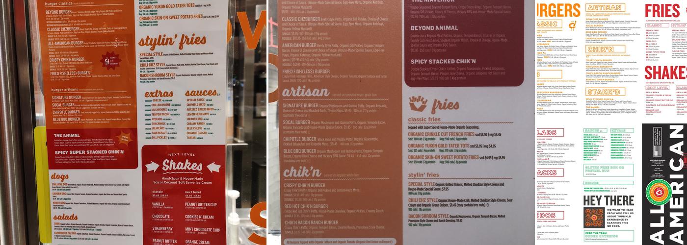 Next Level Burger Austin Menu
