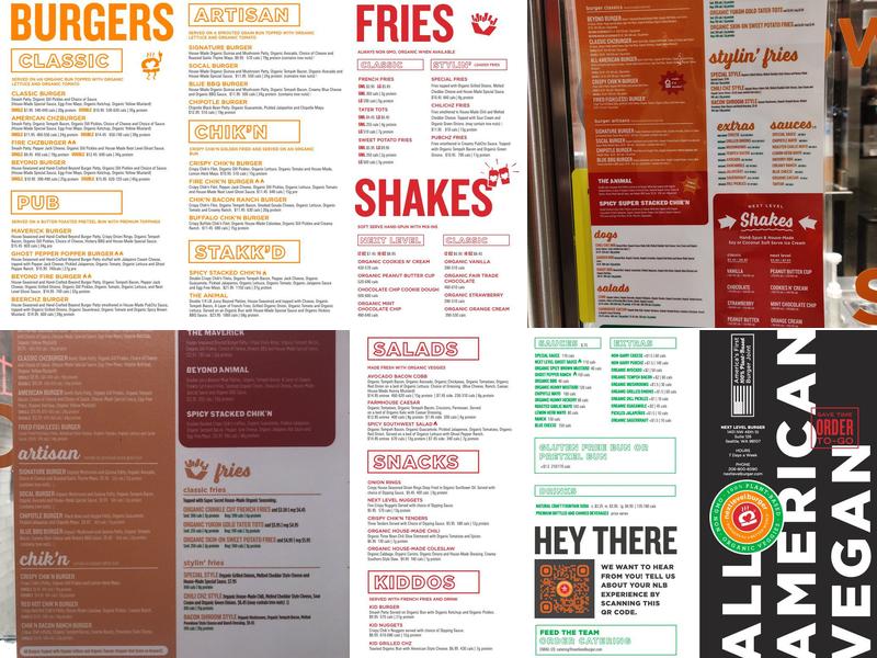 Next Level Burger Austin Menu