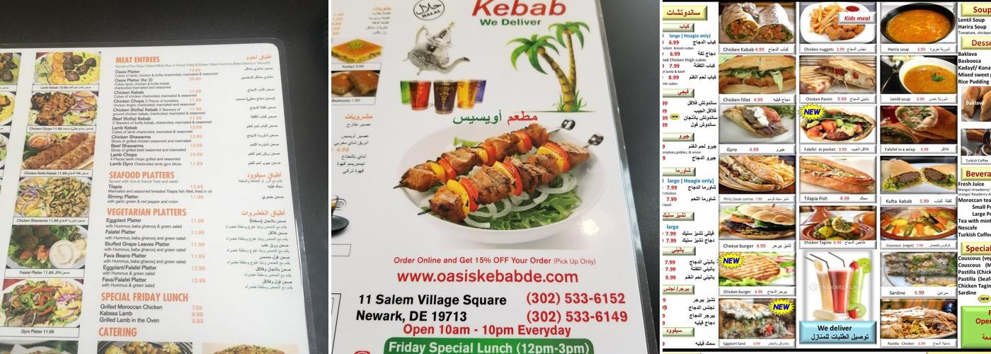 Oasis Market Menu