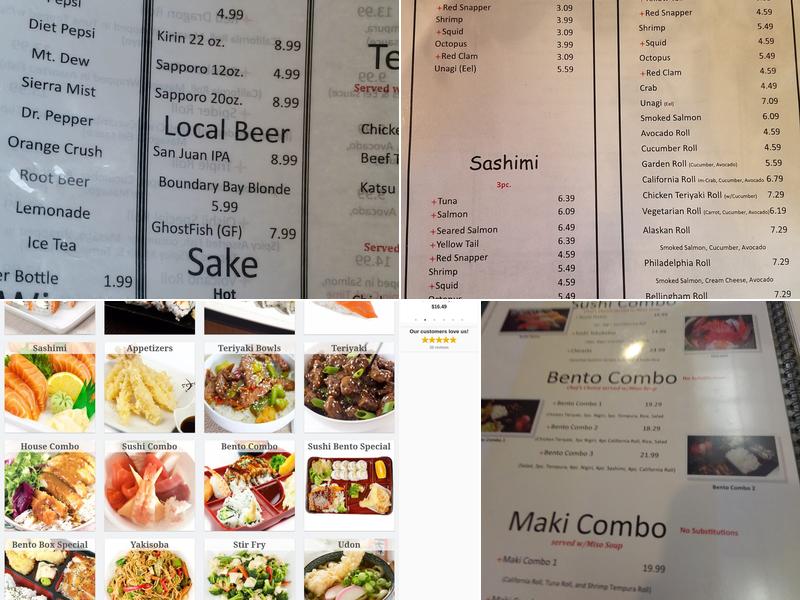 Oishii Teriyaki Menu