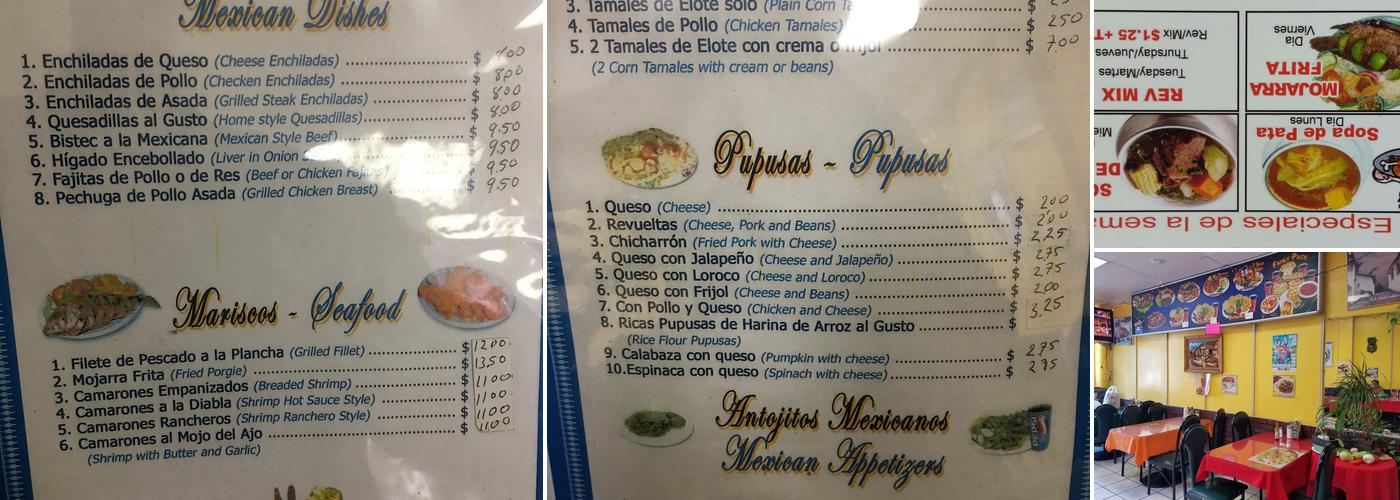 Olocuilta Menu