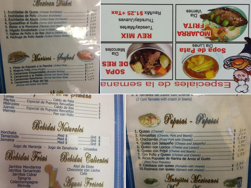 Olocuilta Menu