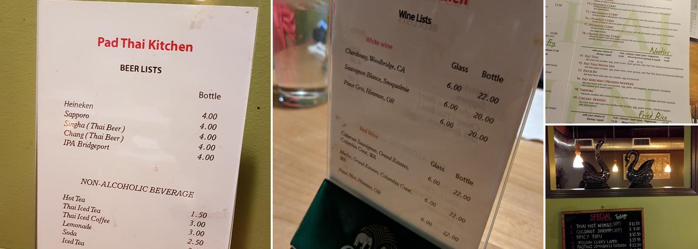Pad Thai Kitchen Menu