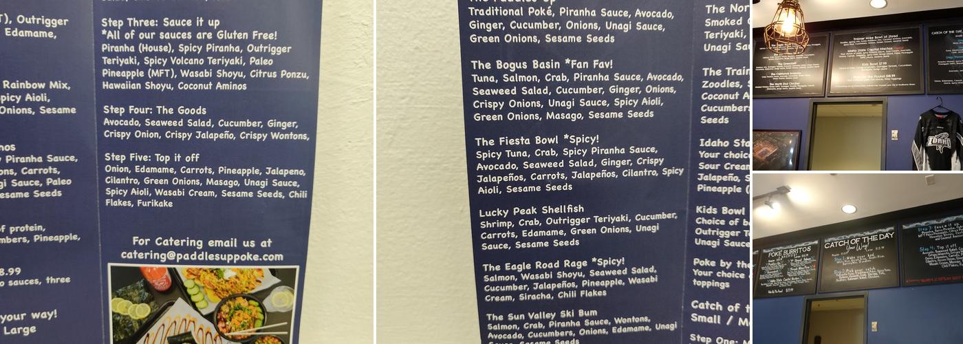 Paddles Up Poké Menu