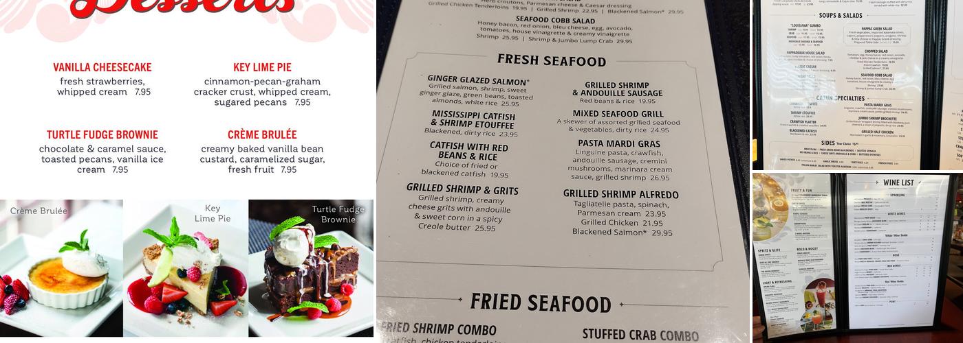 Pappadeaux Seafood Kitchen Menu
