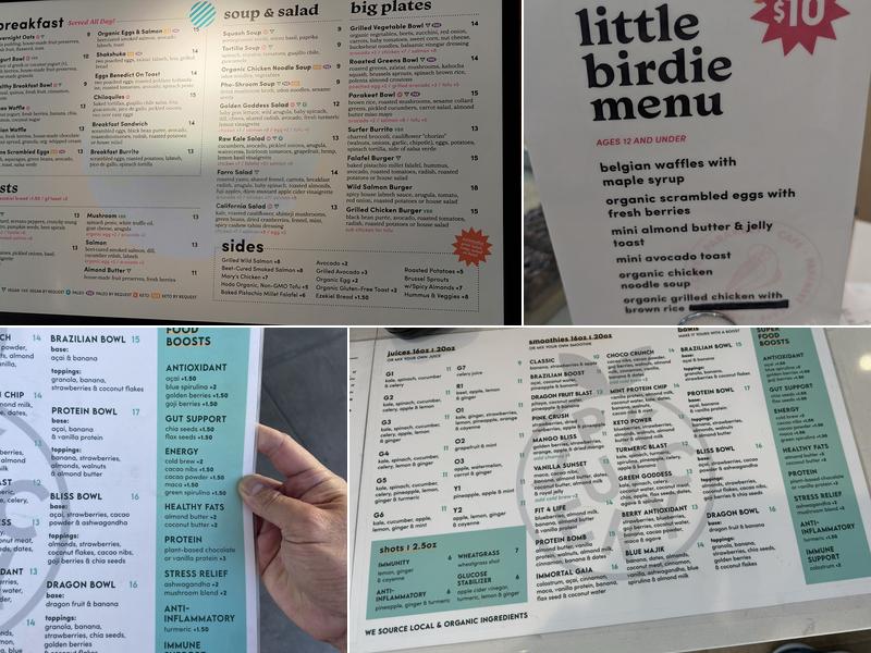 Parakeet Café Menu
