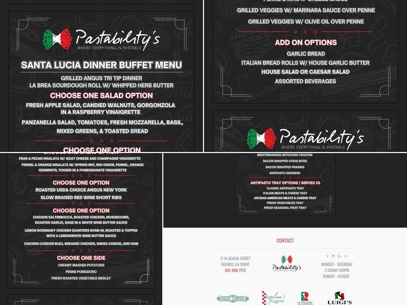 Pastability's Menu