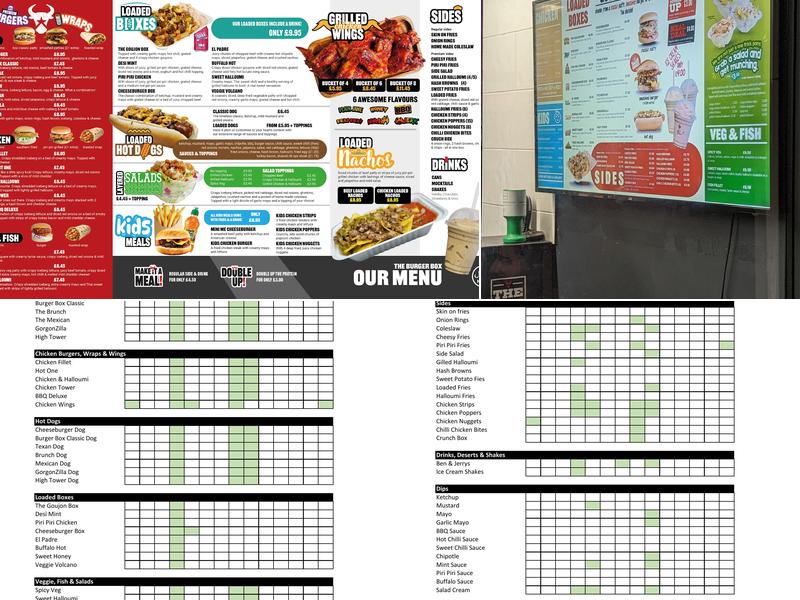 The Burger Box - Chesham Menu
