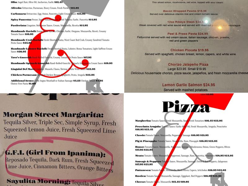 Peel & Press Menu