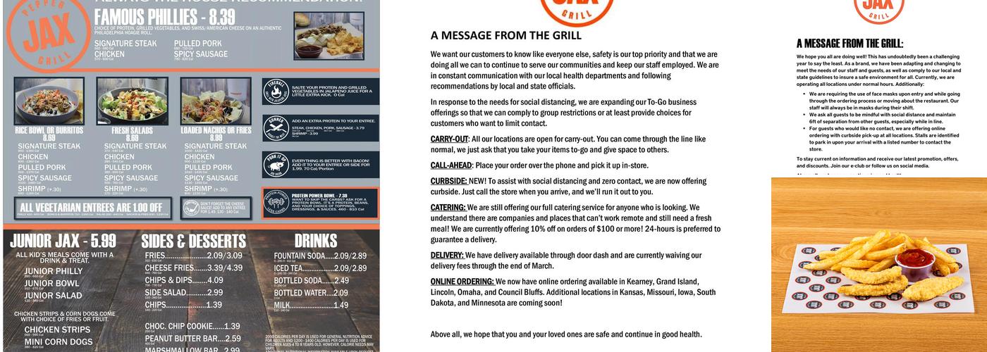 PepperJax Grill Menu