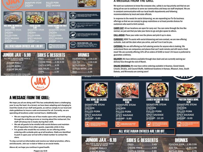 PepperJax Grill Menu