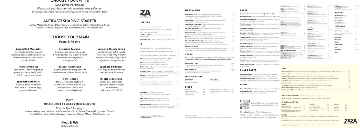 Zaza Menu