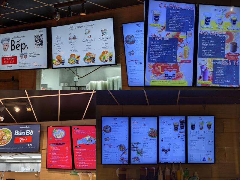 Phi Coffee & Tea Menu