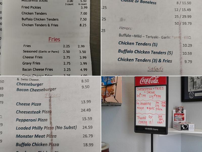 The Philly PitStop Menu