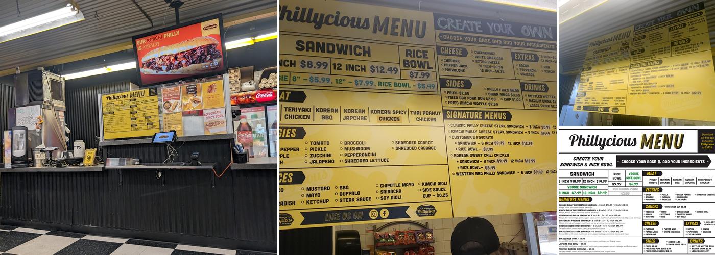 Phillycious Menu