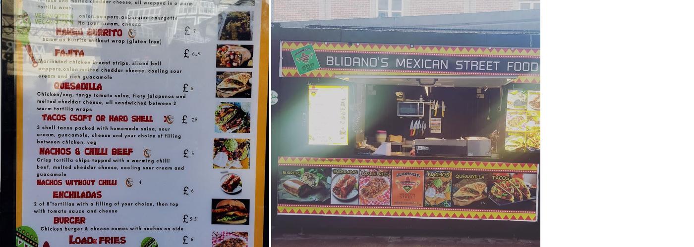 BLIDANO'S Mexican food eden Menu