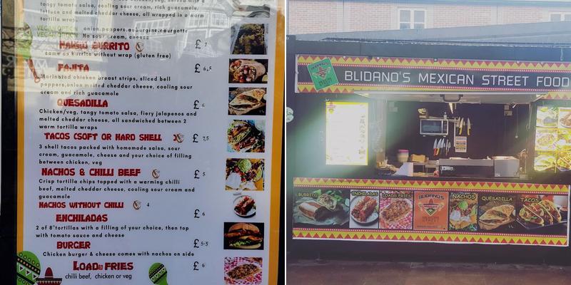 BLIDANO'S Mexican food eden Menu