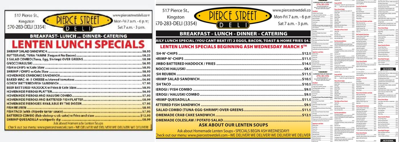 Pierce Street Deli Menu