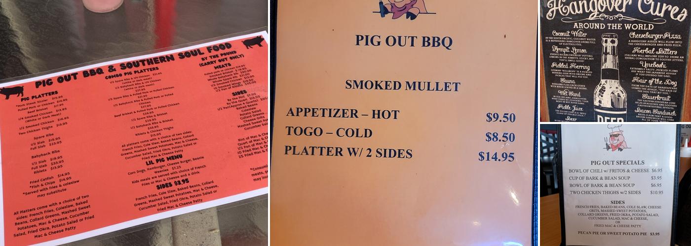 Pigout BBQ & Southern Soul Food Menu