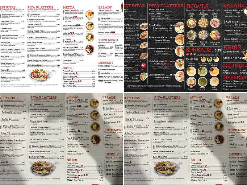 Pita Mediterranean Street Food Menu