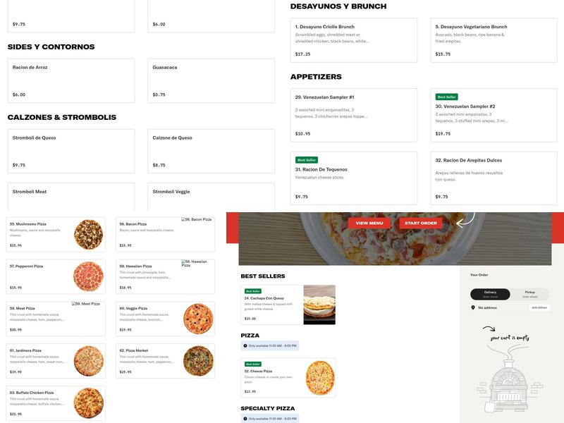 Pizza Market & Arepas Menu