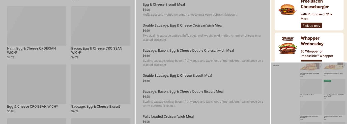 Burger King Menu