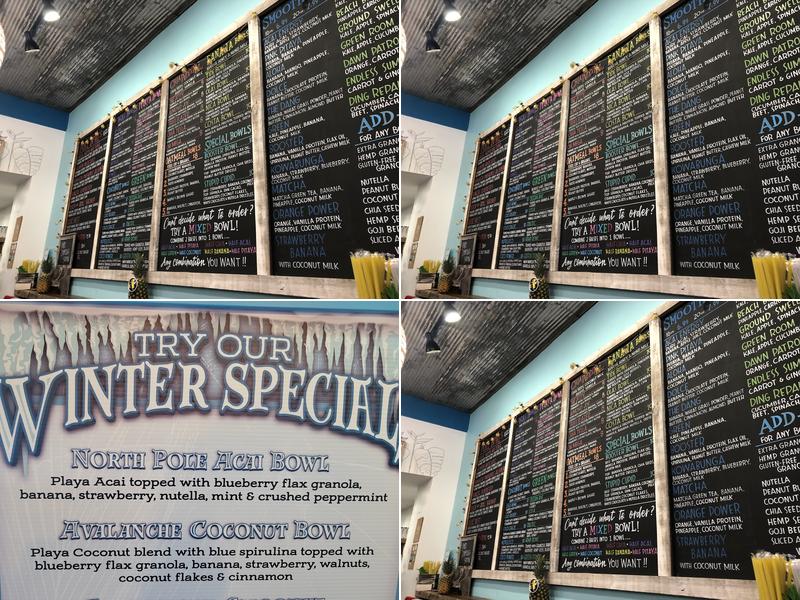 Playa Bowls Menu