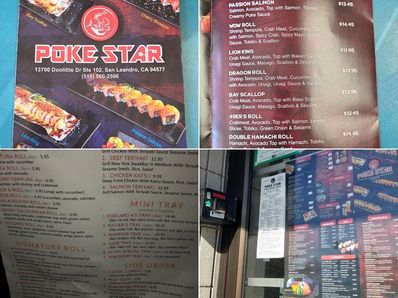 Poke star sushi Menu