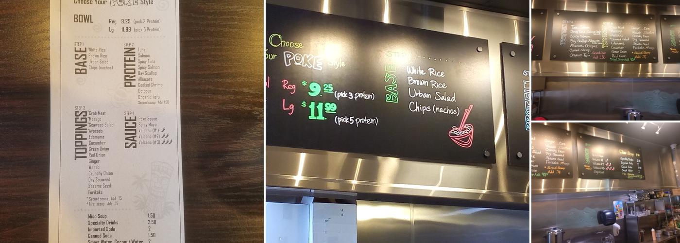 Poke Tiki - Newport Mesa Menu